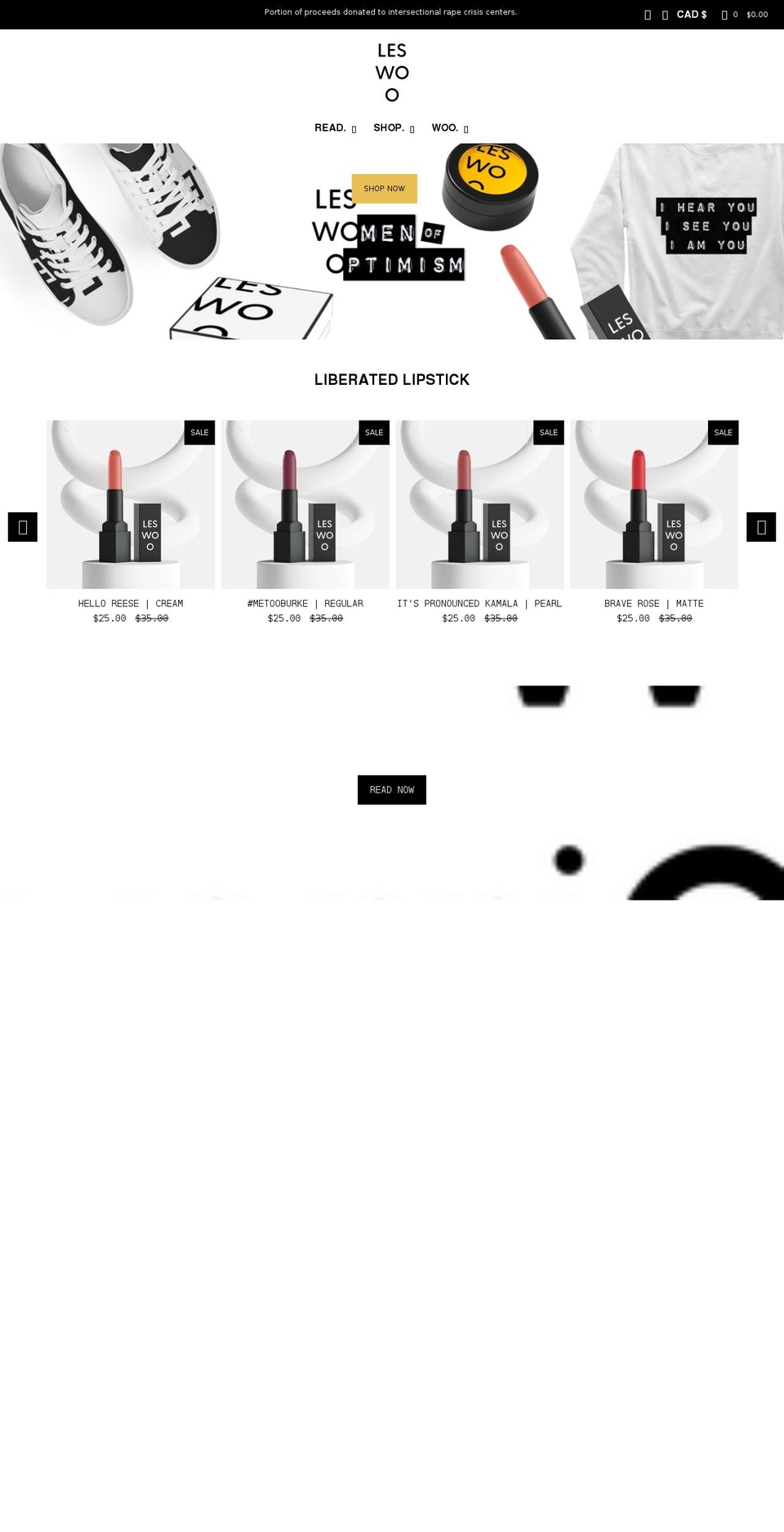 leswoo.com shopify website screenshot