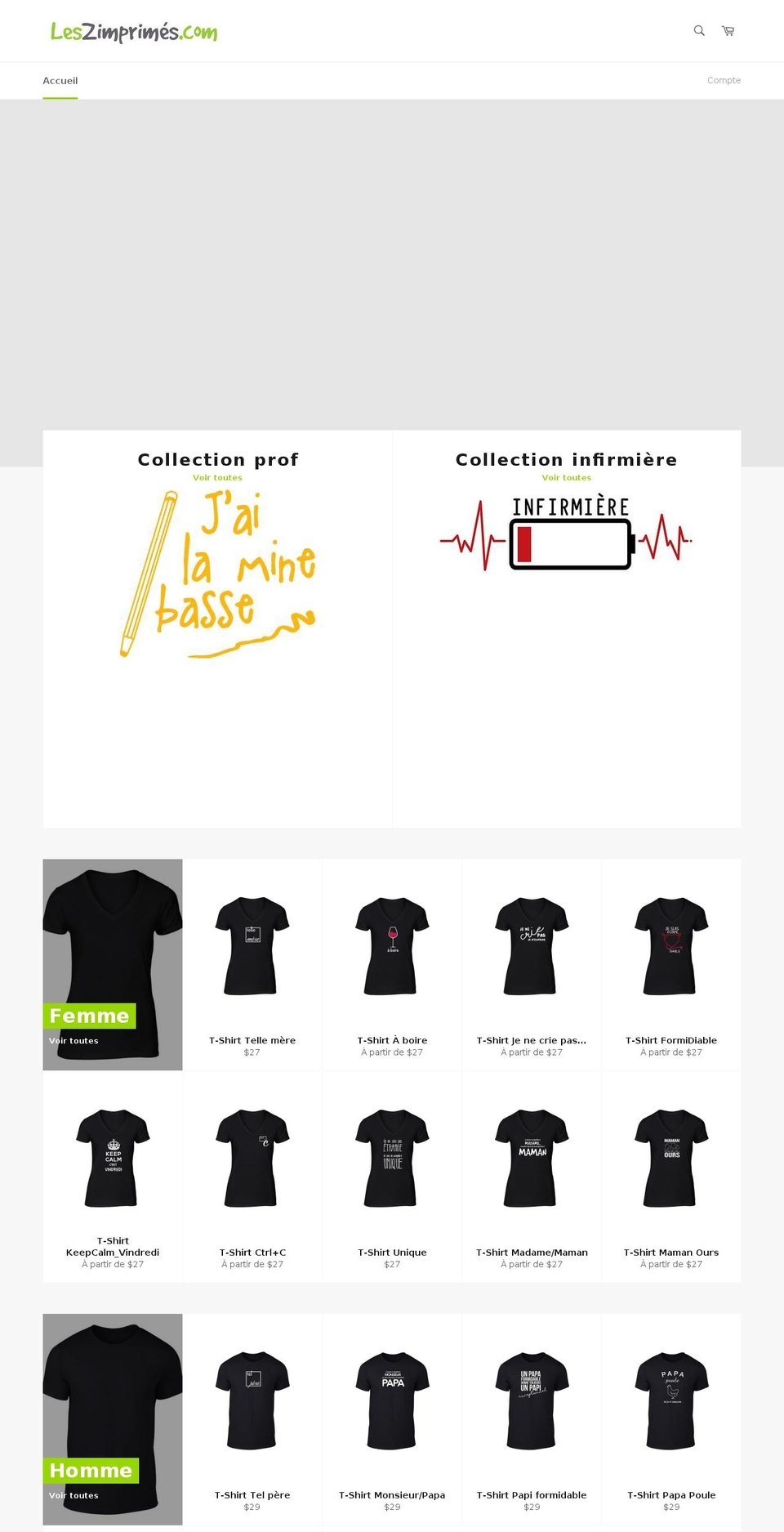 leszimprimes.com — Shopify storefront screenshot