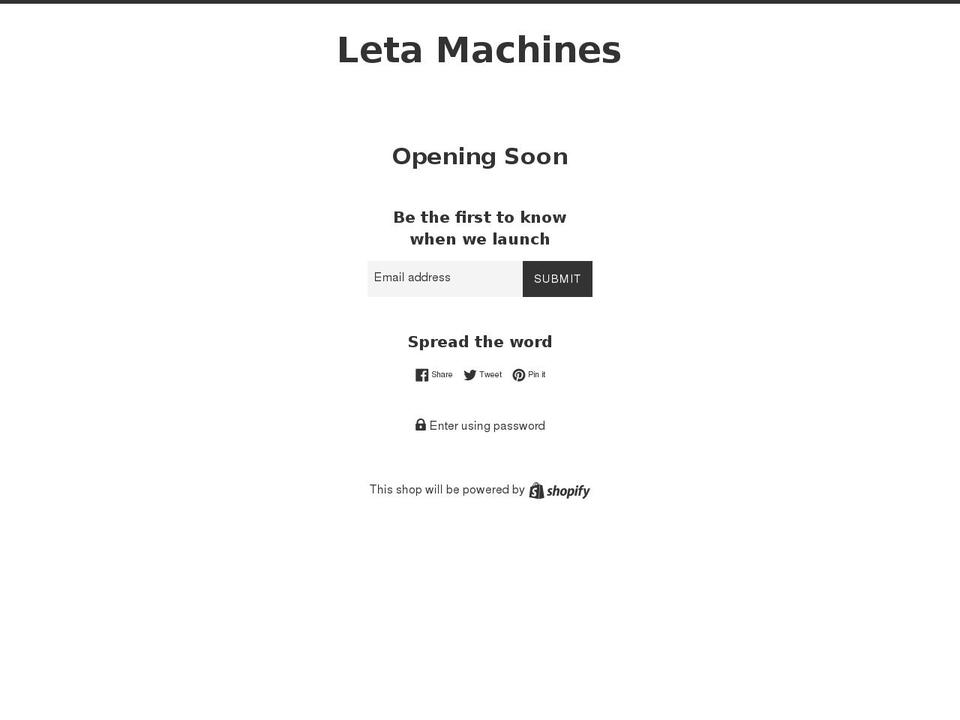 letamachines.com shopify website screenshot
