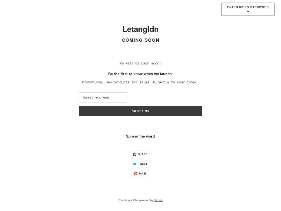 letangldn.com shopify website screenshot