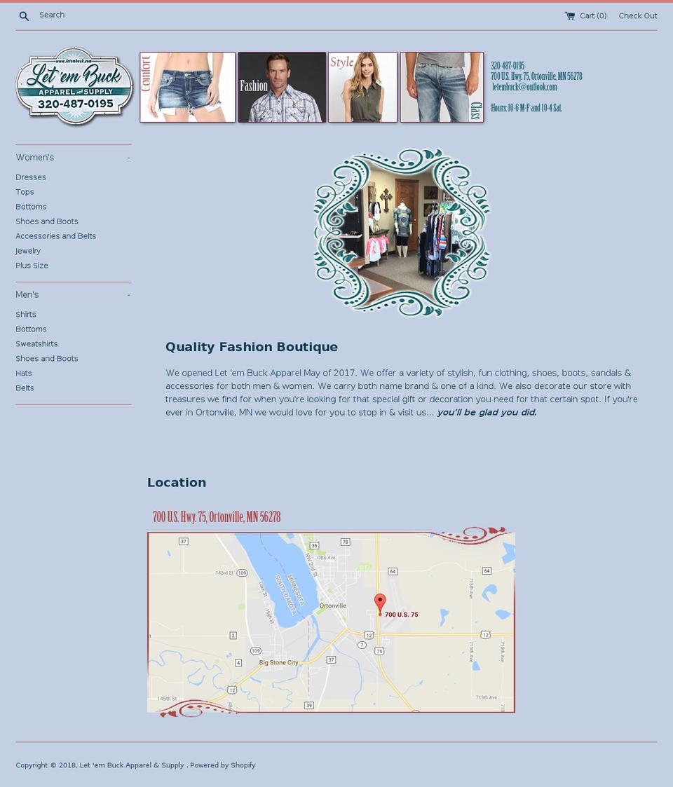 letembuck.com shopify website screenshot