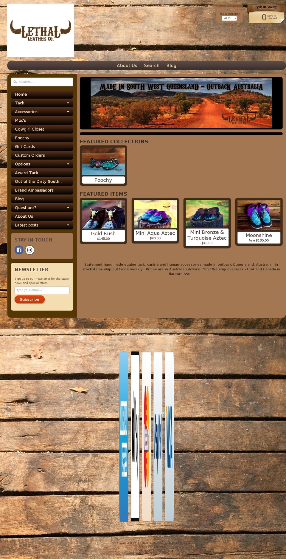 lethalleatherco.com shopify website screenshot