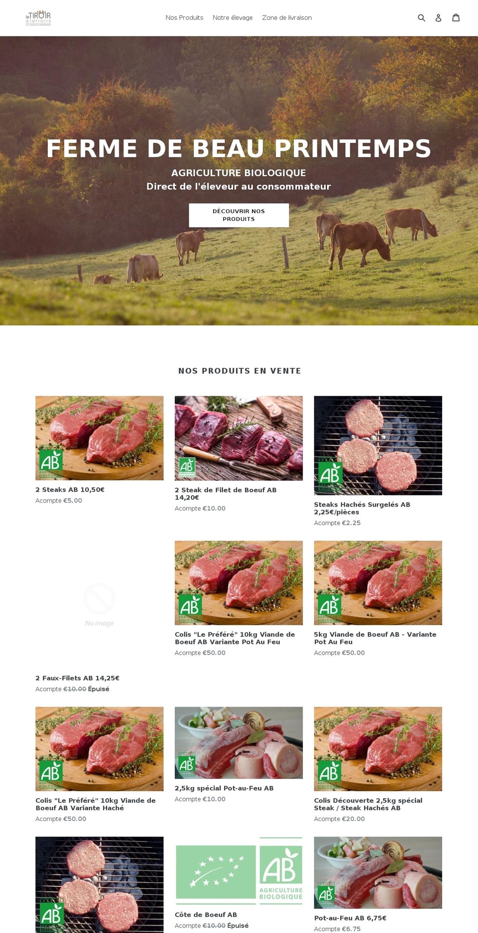 letiroiraterroirs.com — Shopify storefront screenshot