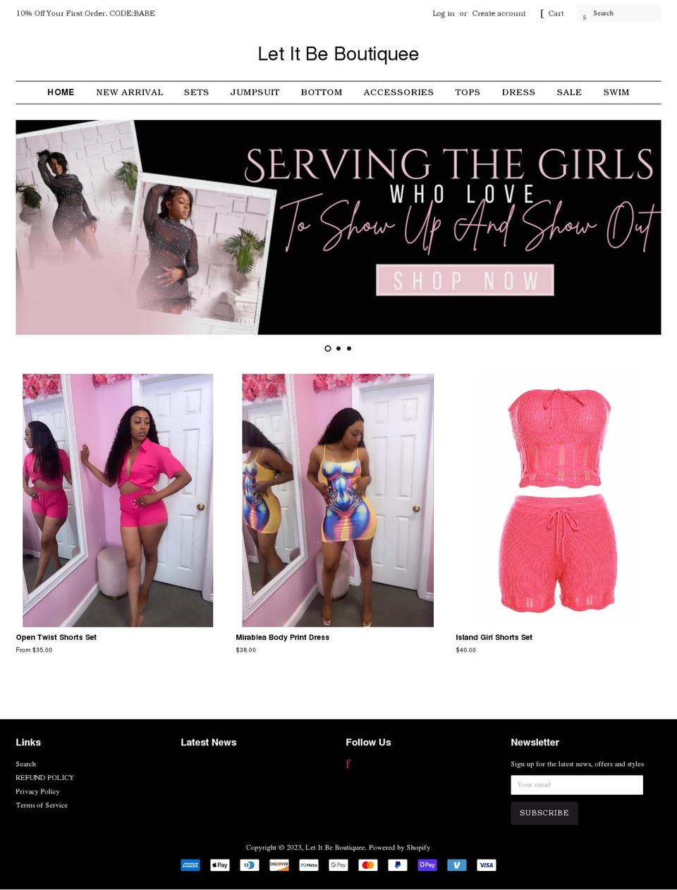 letitbeboutiquee.com shopify website screenshot