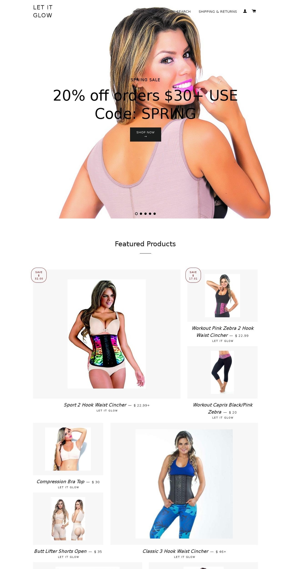 letitglow.us shopify website screenshot