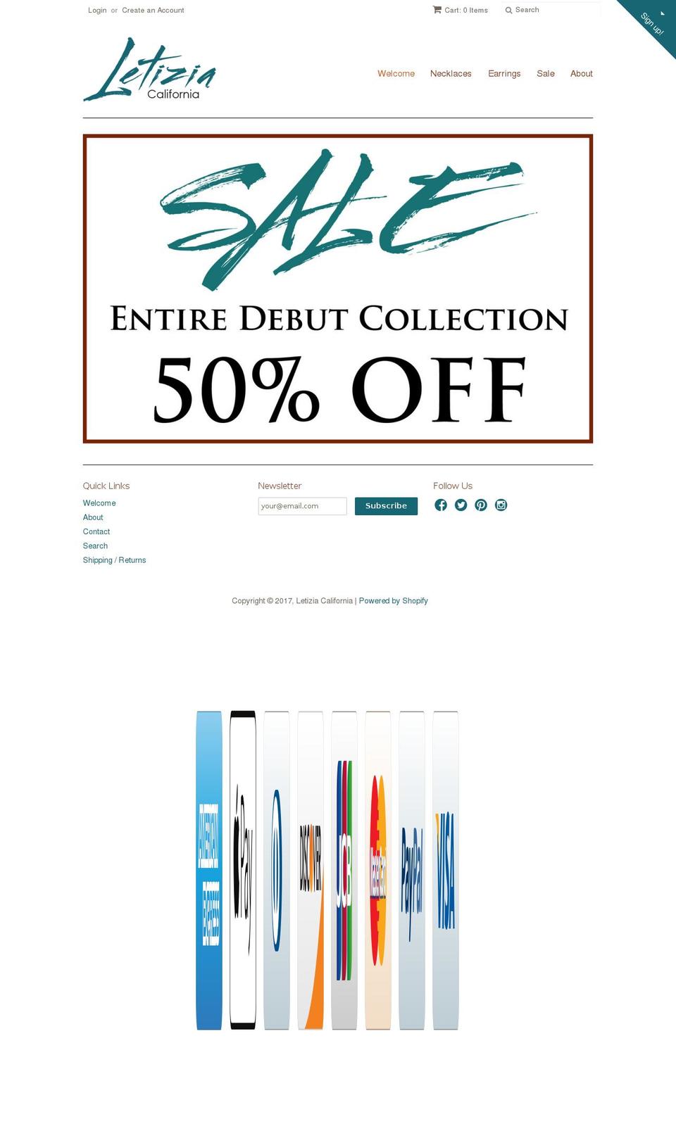 letiziacalifornia.com shopify website screenshot