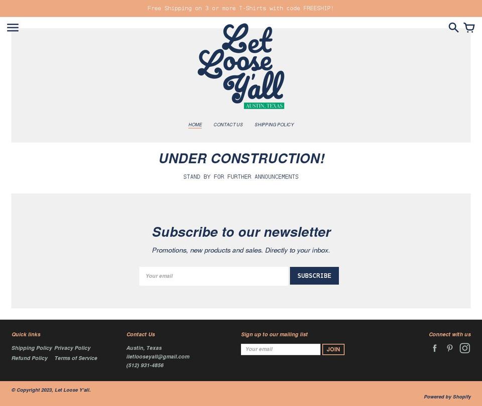 letlooseyall.com shopify website screenshot