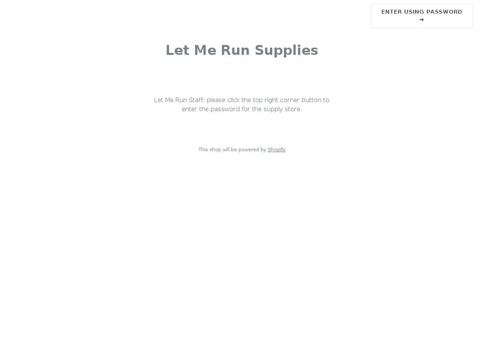letmerunsupplies.com — Shopify storefront screenshot