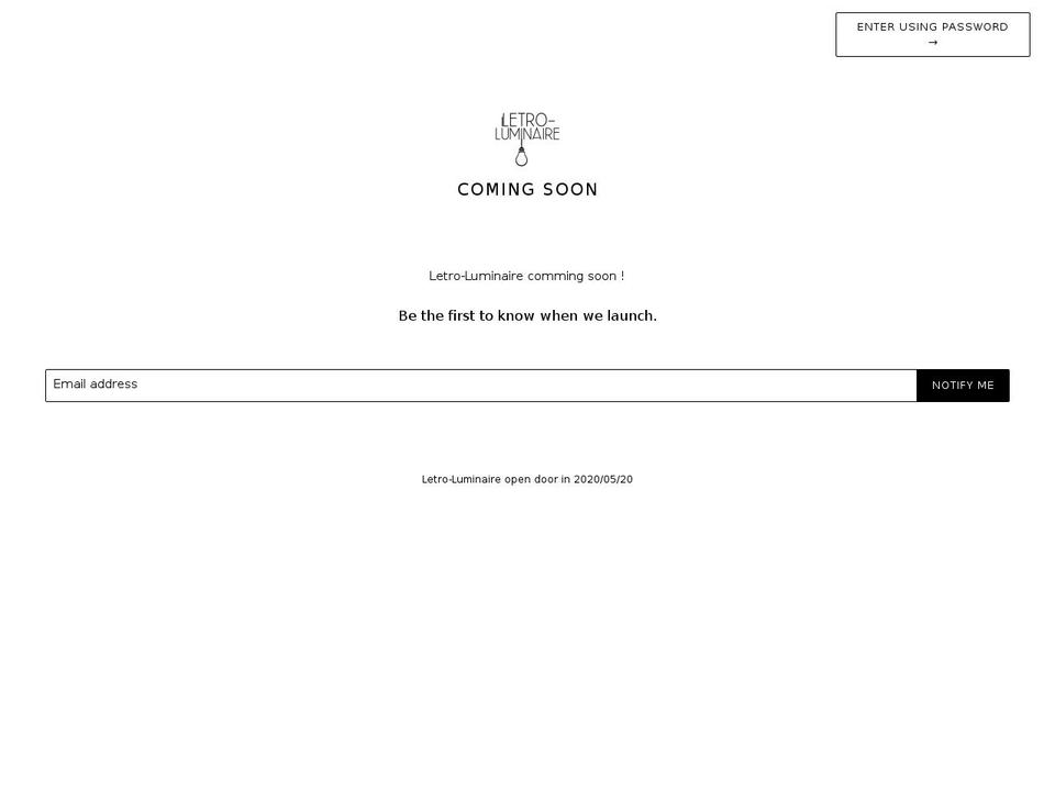 letro-luminaire.myshopify.com shopify website screenshot