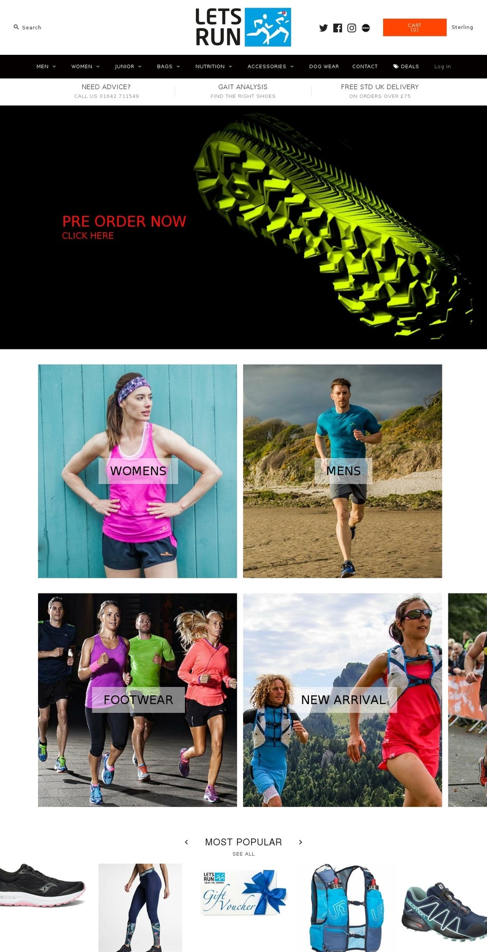 lets-run.co.uk shopify website screenshot