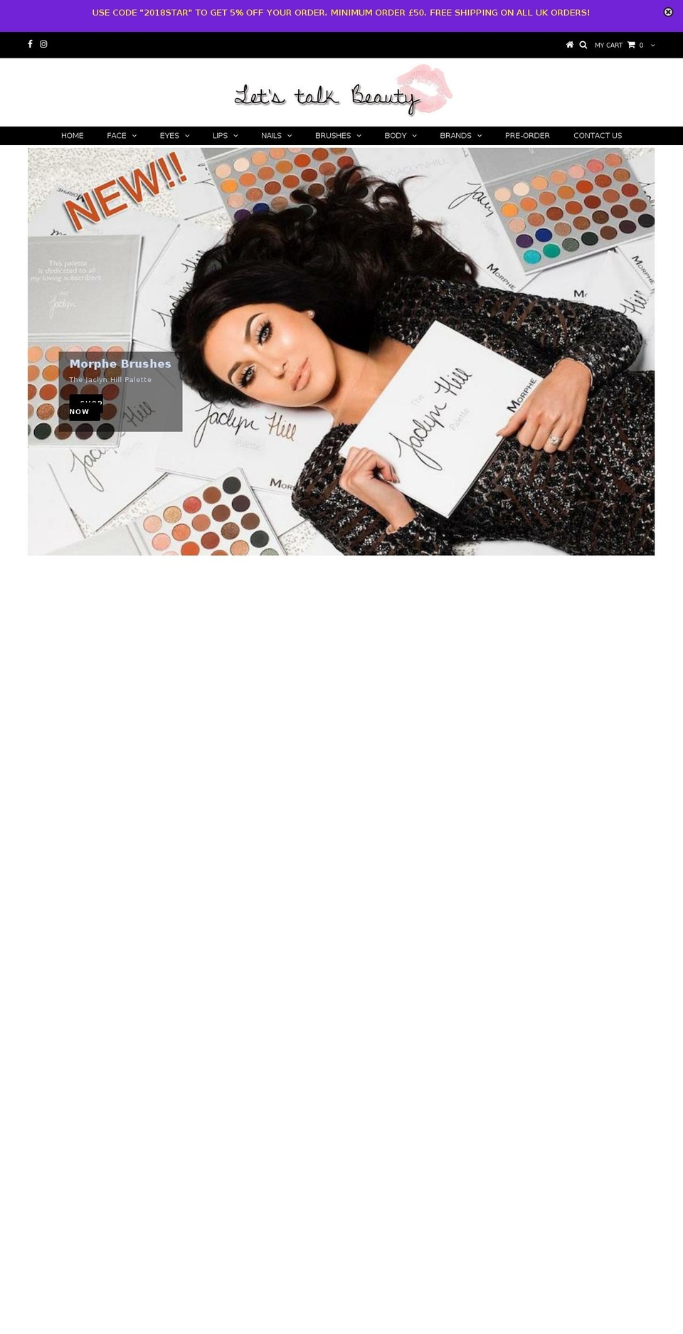 lets-talk-beauty.co.uk shopify website screenshot