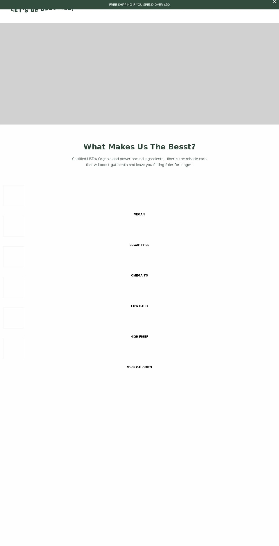 letsbebessties.com shopify website screenshot