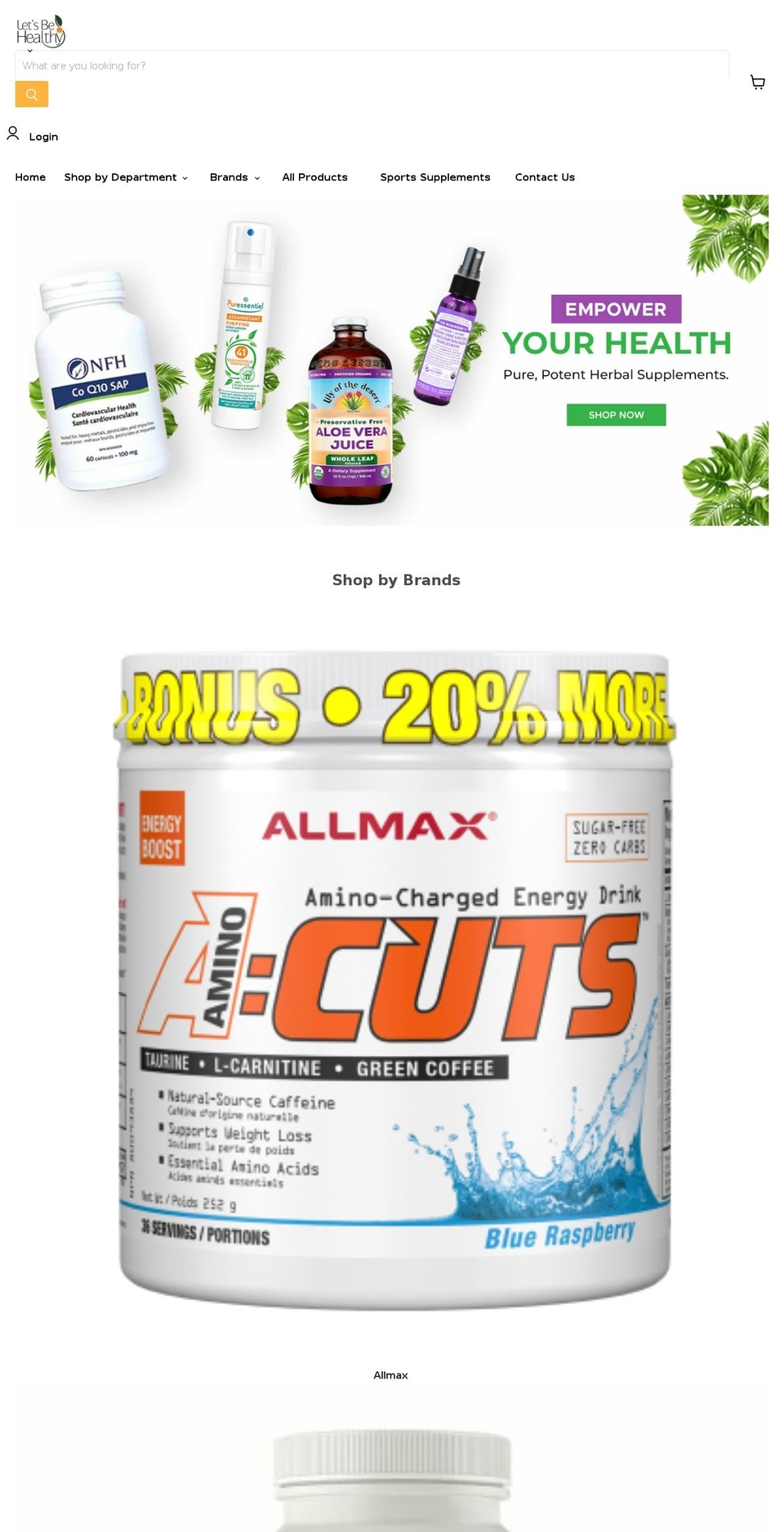 letsbehealthystore.com shopify website screenshot