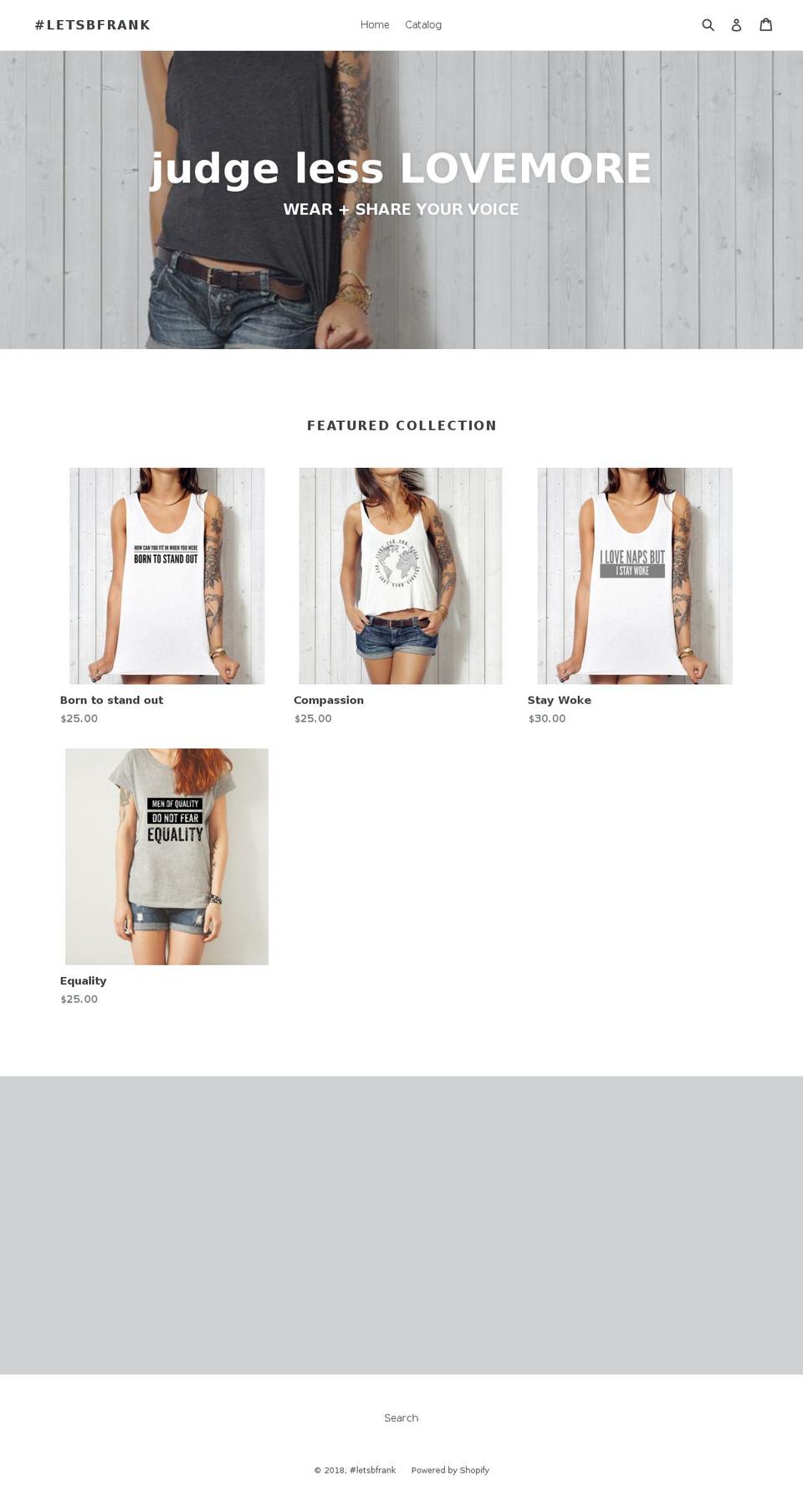 letsbfrank.com shopify website screenshot