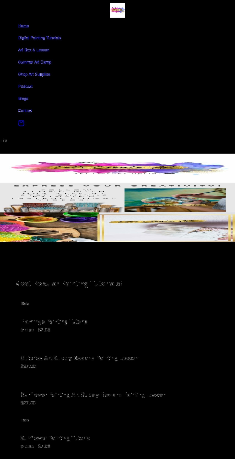 letscreateart.com shopify website screenshot
