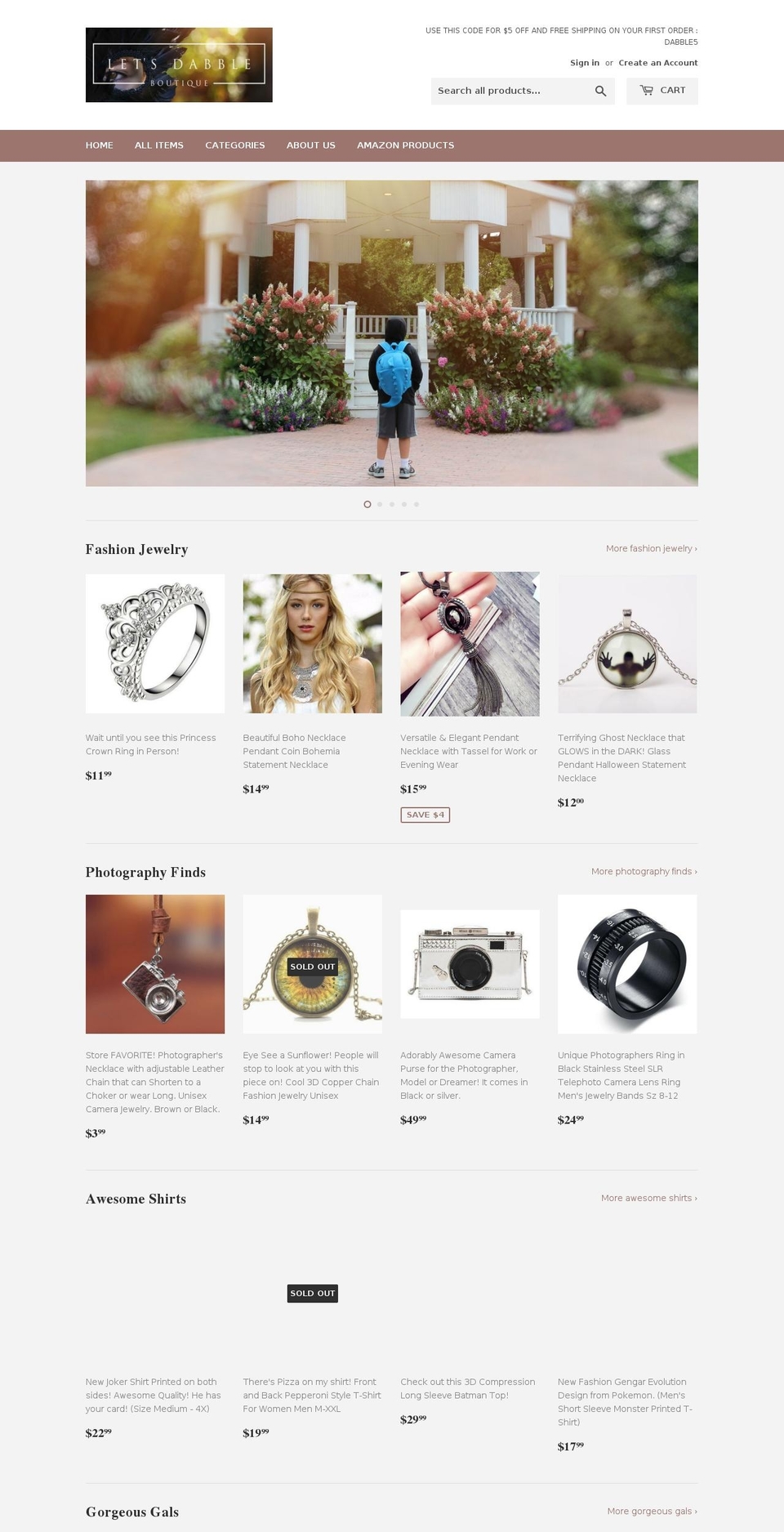 letsdabbleboutique.com — Shopify storefront screenshot