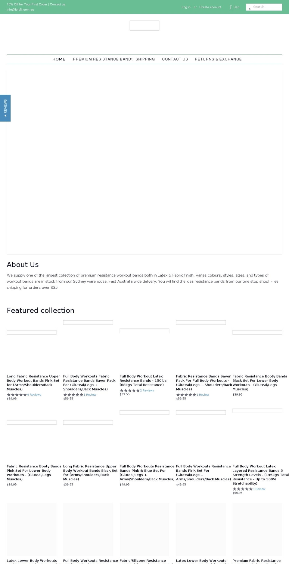 letsfit.com.au shopify website screenshot