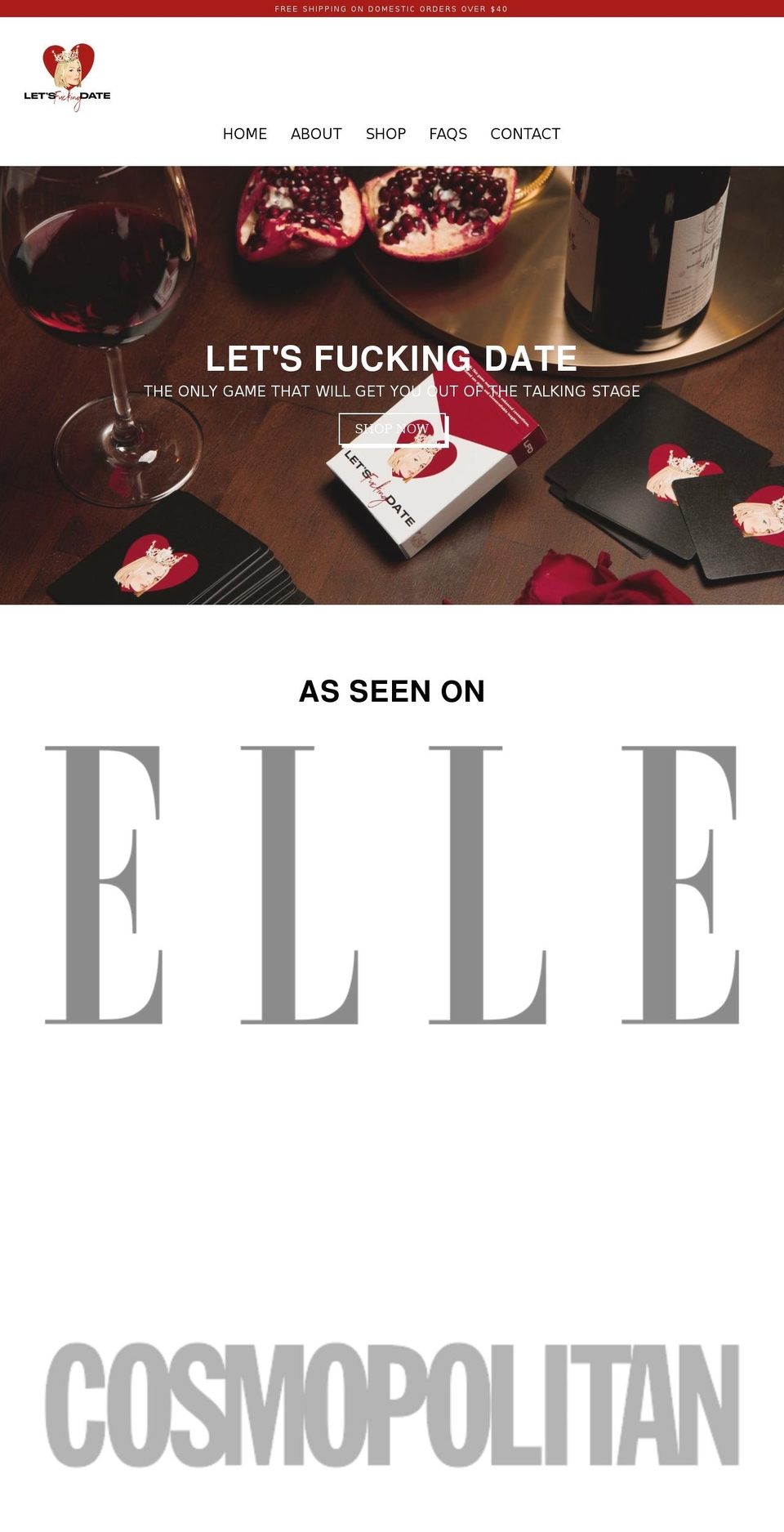 letsfuckingdate.com shopify website screenshot