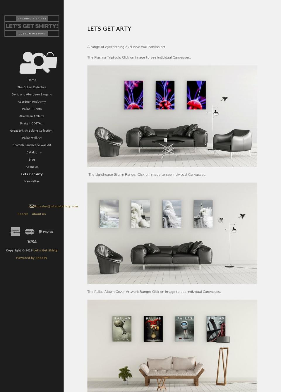 letsgetarty.com — Shopify storefront screenshot