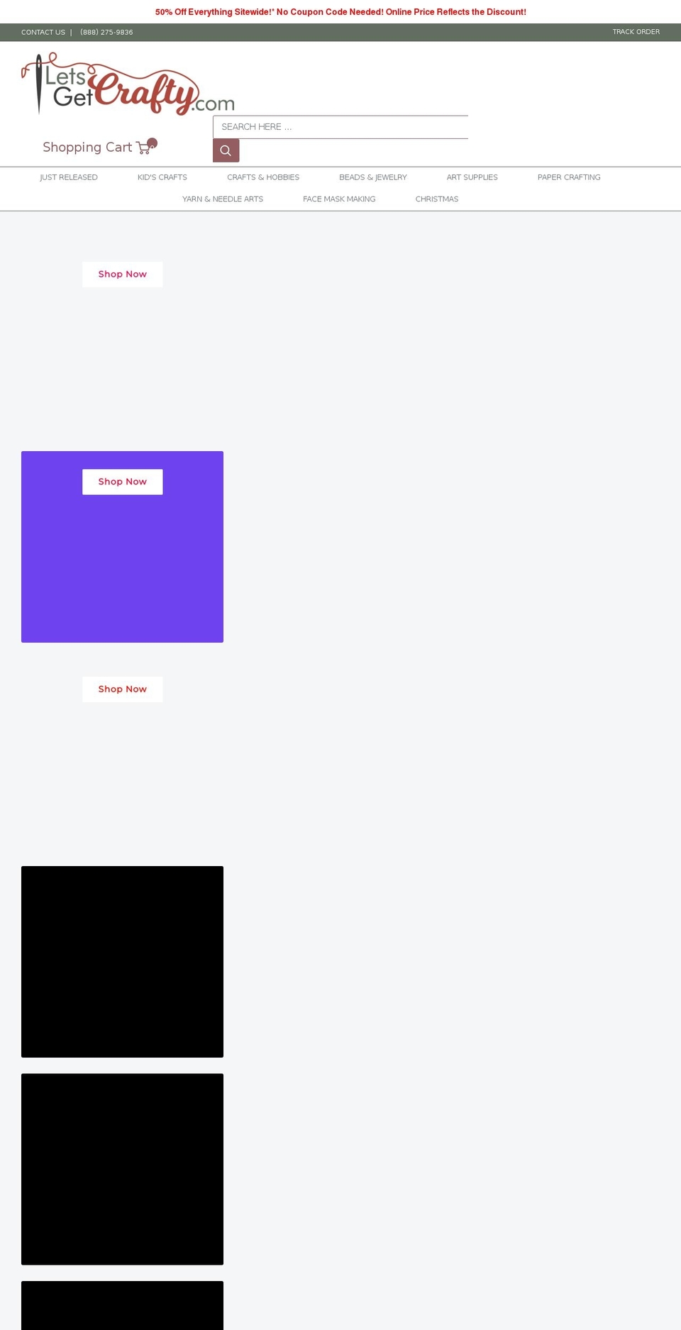 letsgetcrafty.com shopify website screenshot