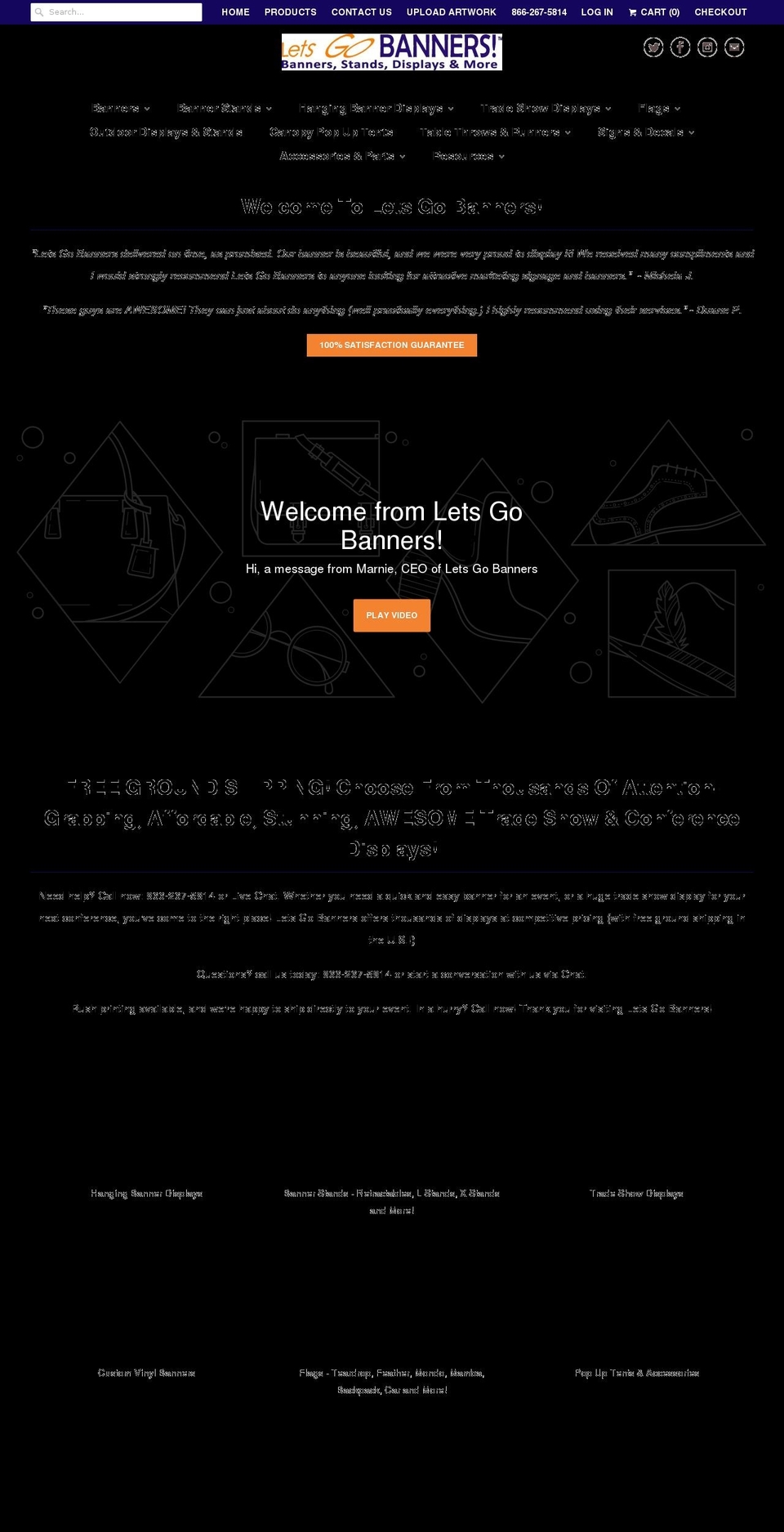 letsgobanners.com shopify website screenshot