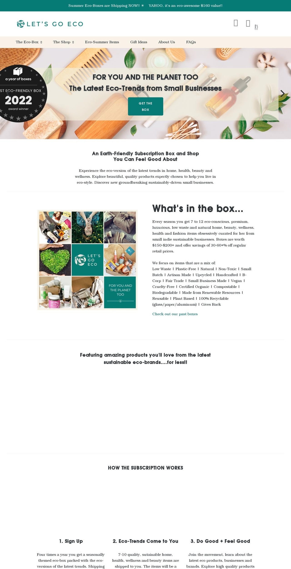 letsgoeco.com shopify website screenshot