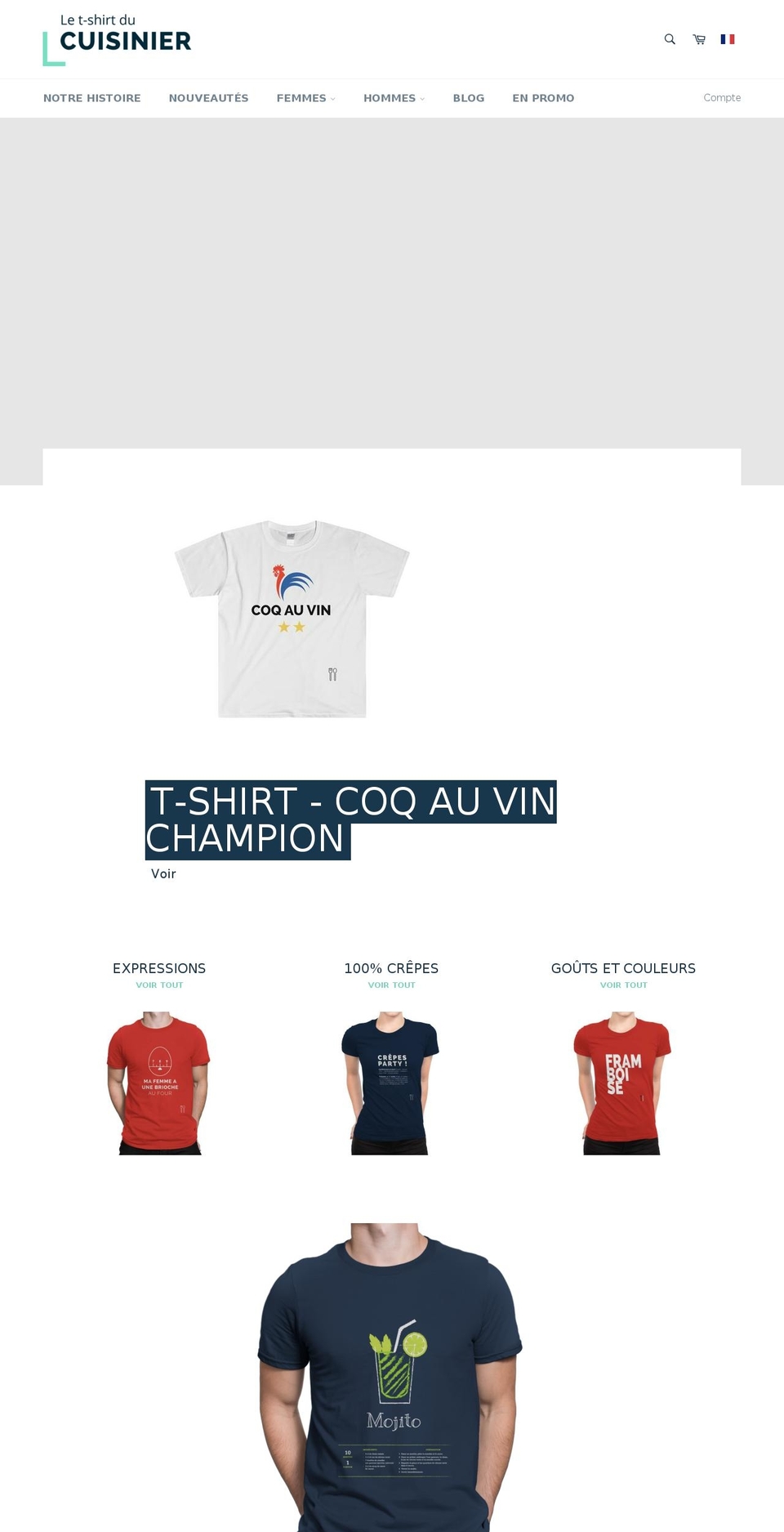 letshirtducuisinier.com — Shopify storefront screenshot