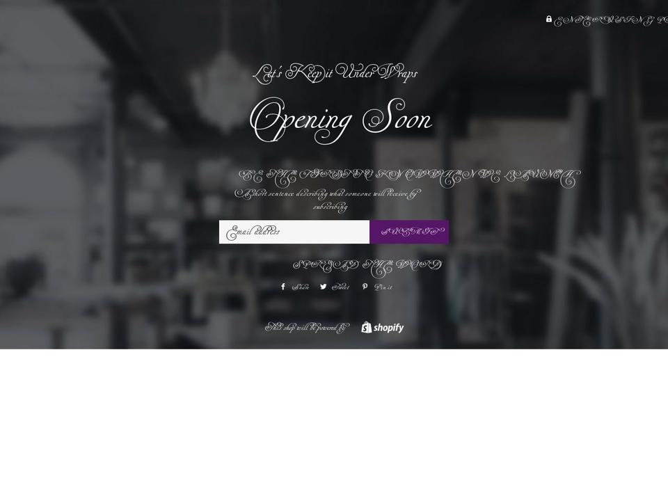 letskeepitunderwraps.com — Shopify storefront screenshot