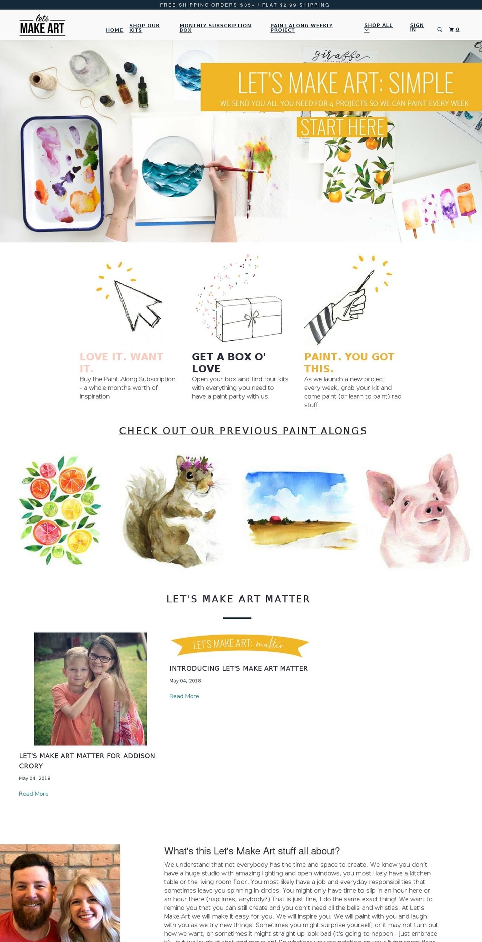 letsmakeart.com shopify website screenshot