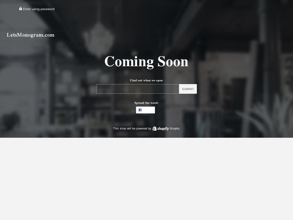 letsmonogram.com shopify website screenshot