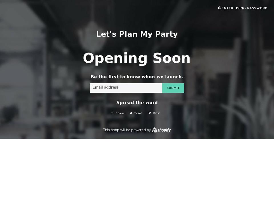 letsplanmyparty.com — Shopify storefront screenshot
