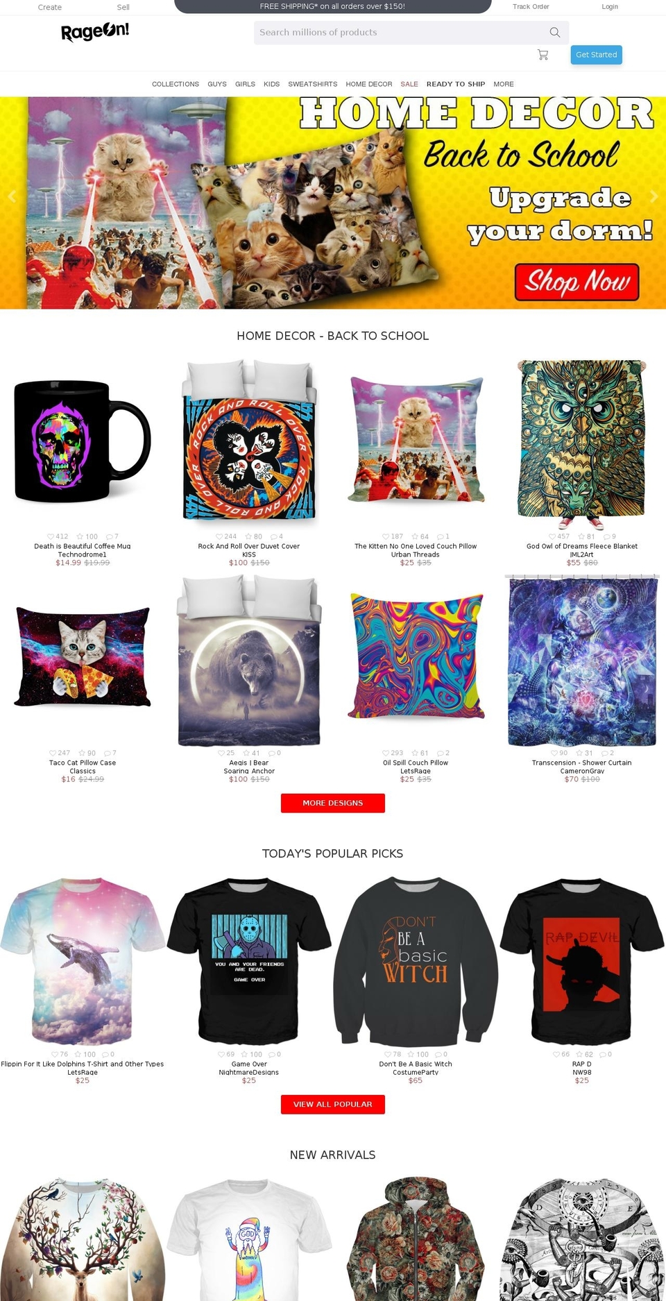 Production Theme Shopify theme site example letsrageshirts.com