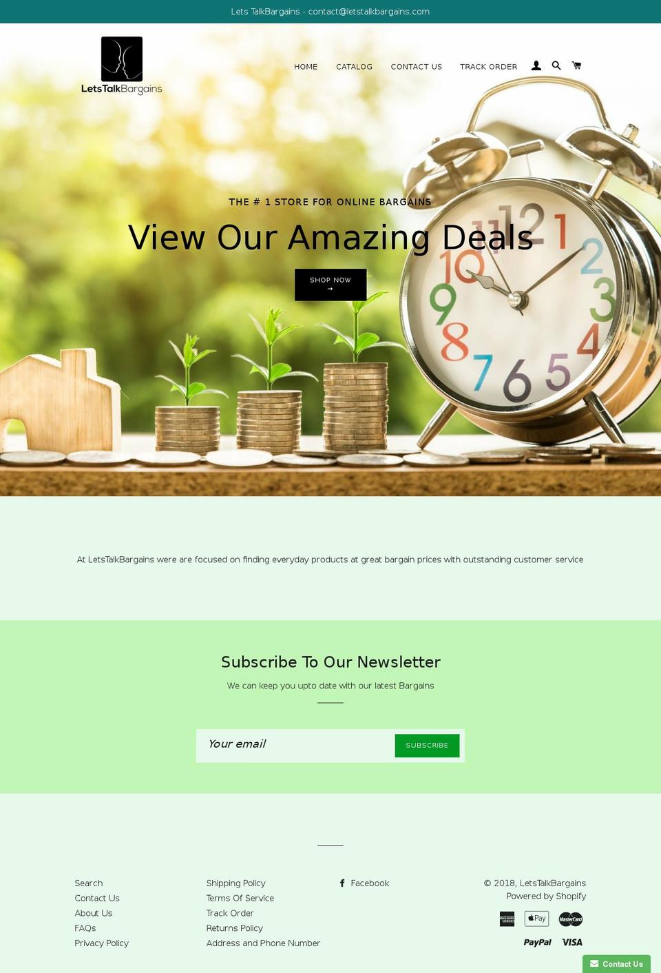 letstalkbargains.com — Shopify storefront screenshot