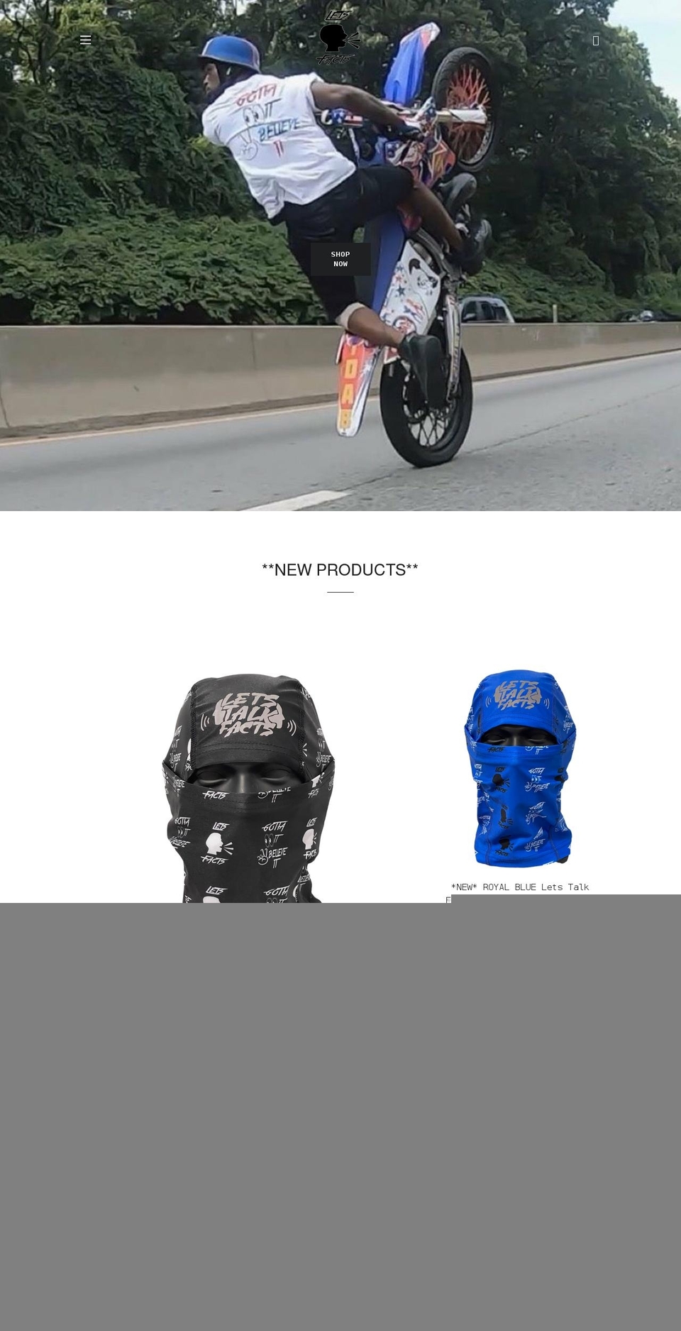 letstalkfacts.net shopify website screenshot