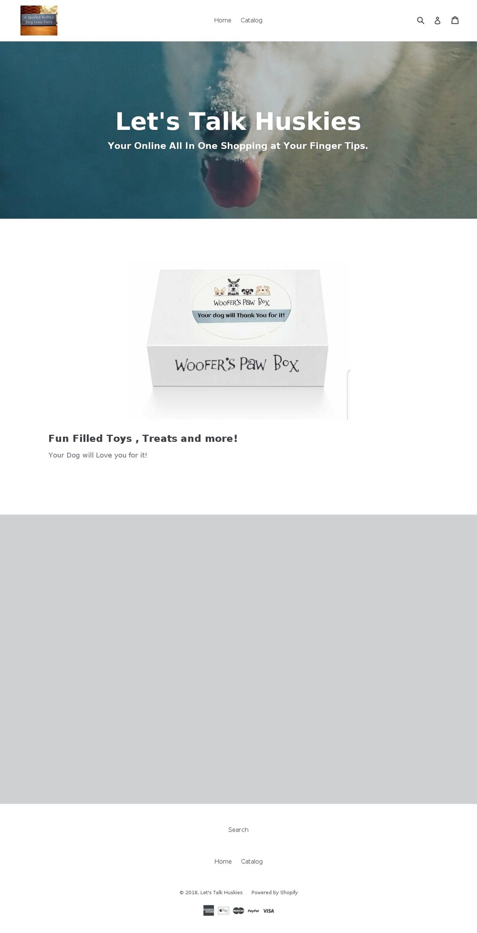 letstalkhuskies.com — Shopify storefront screenshot