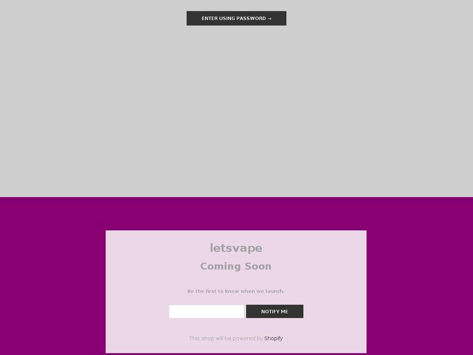 letsvape.com — Shopify storefront screenshot