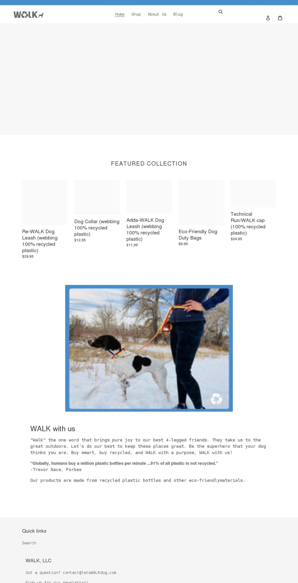 letswalkdog.com shopify website screenshot