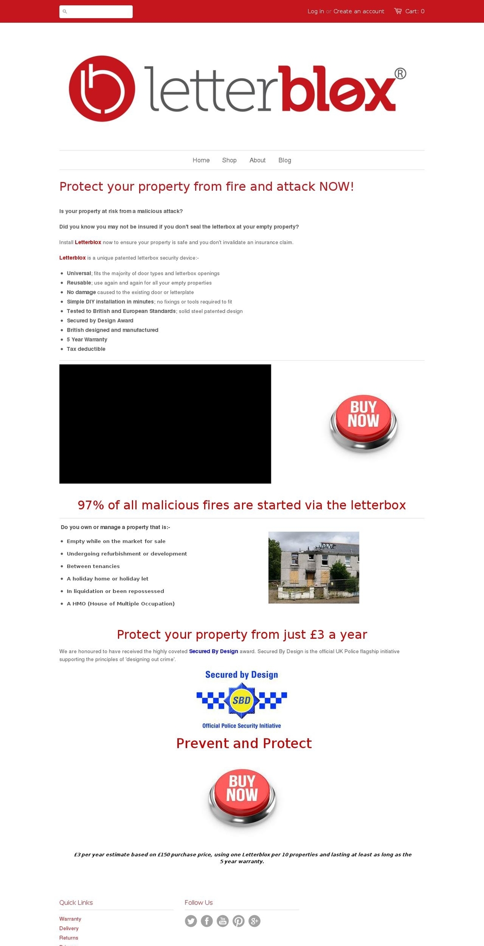 letterblox.biz shopify website screenshot