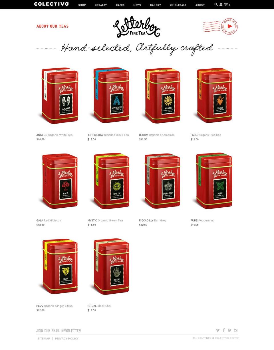 Colectivo v4.2 Shopify theme site example letterboxfineteas.com