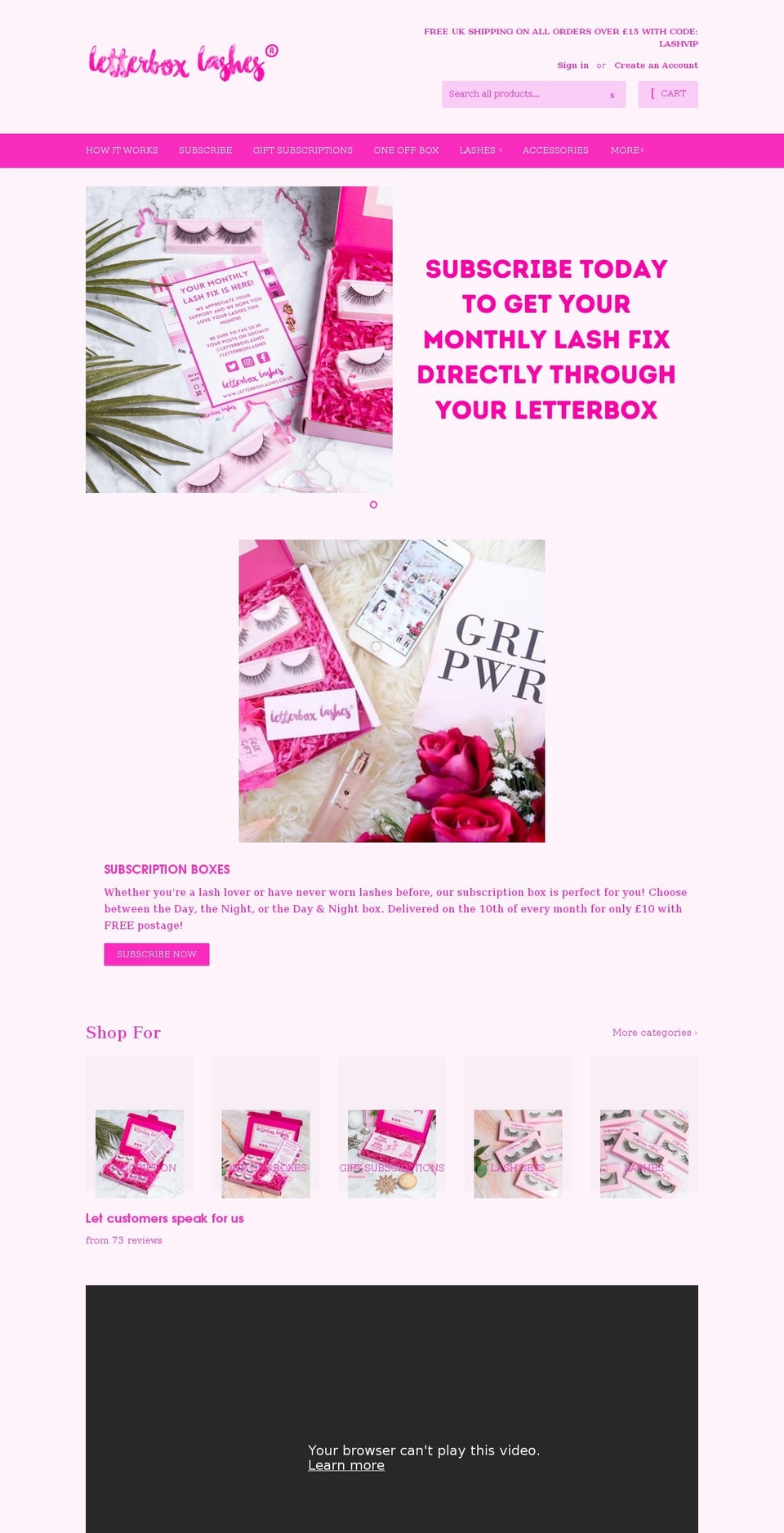 letterboxlashes.co.uk shopify website screenshot