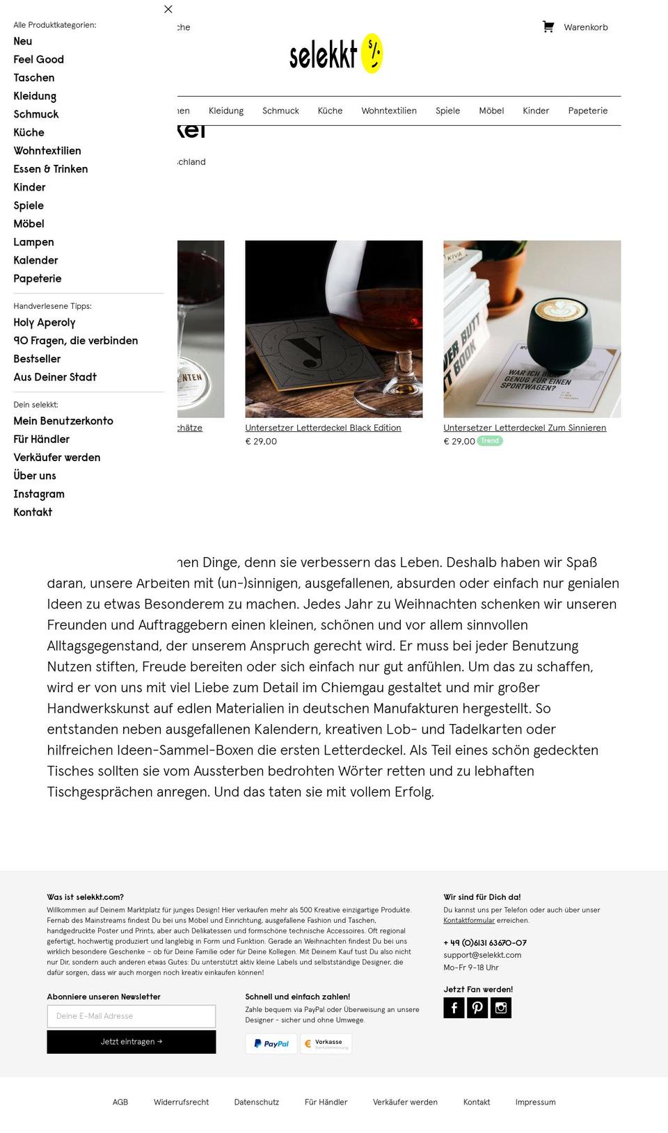 letterdeckel.de shopify website screenshot