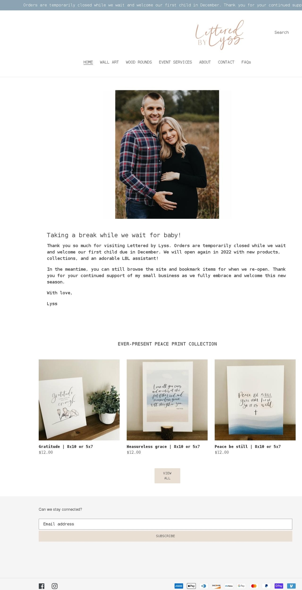 letteredbylyss.com shopify website screenshot