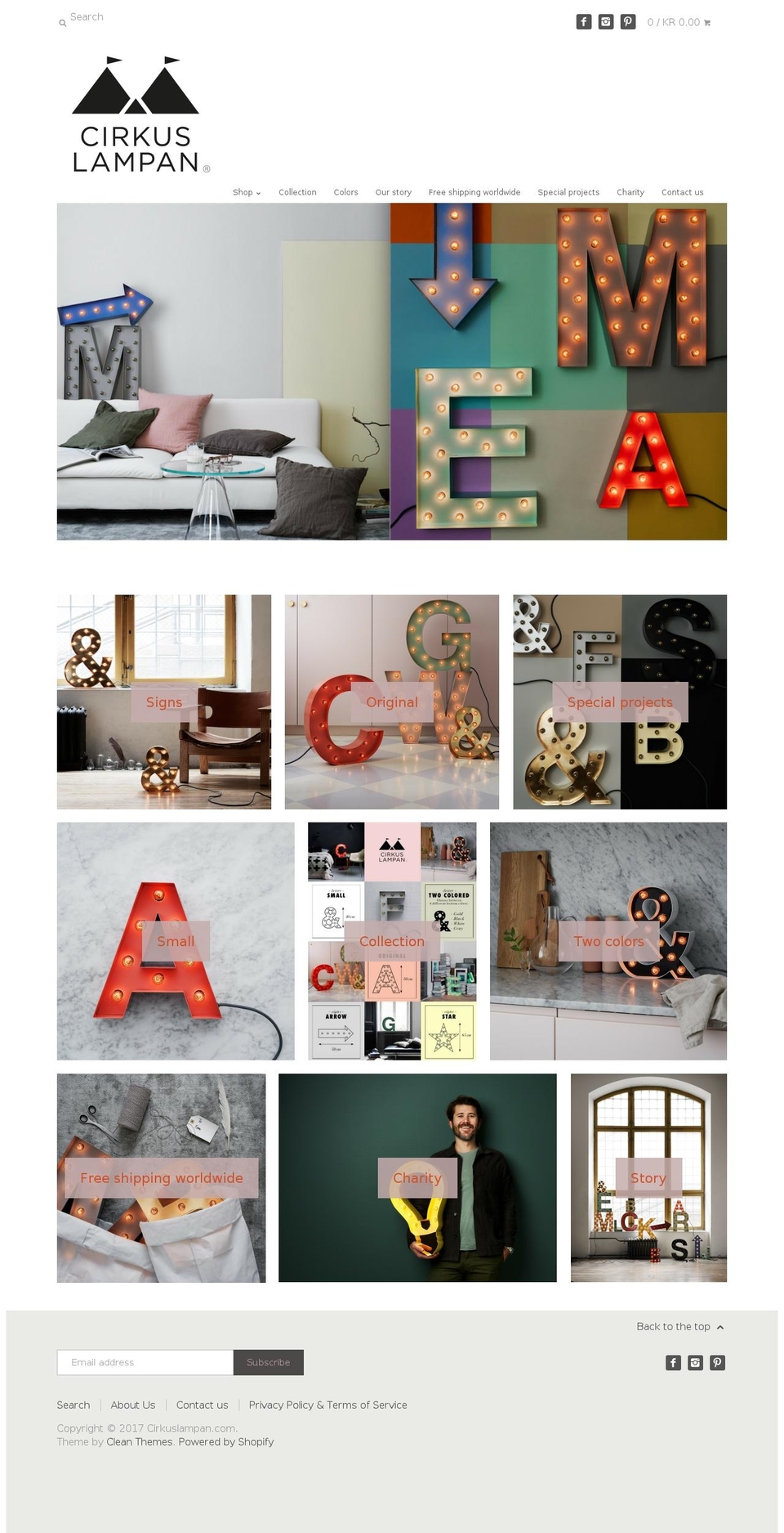 letterlamps.com shopify website screenshot