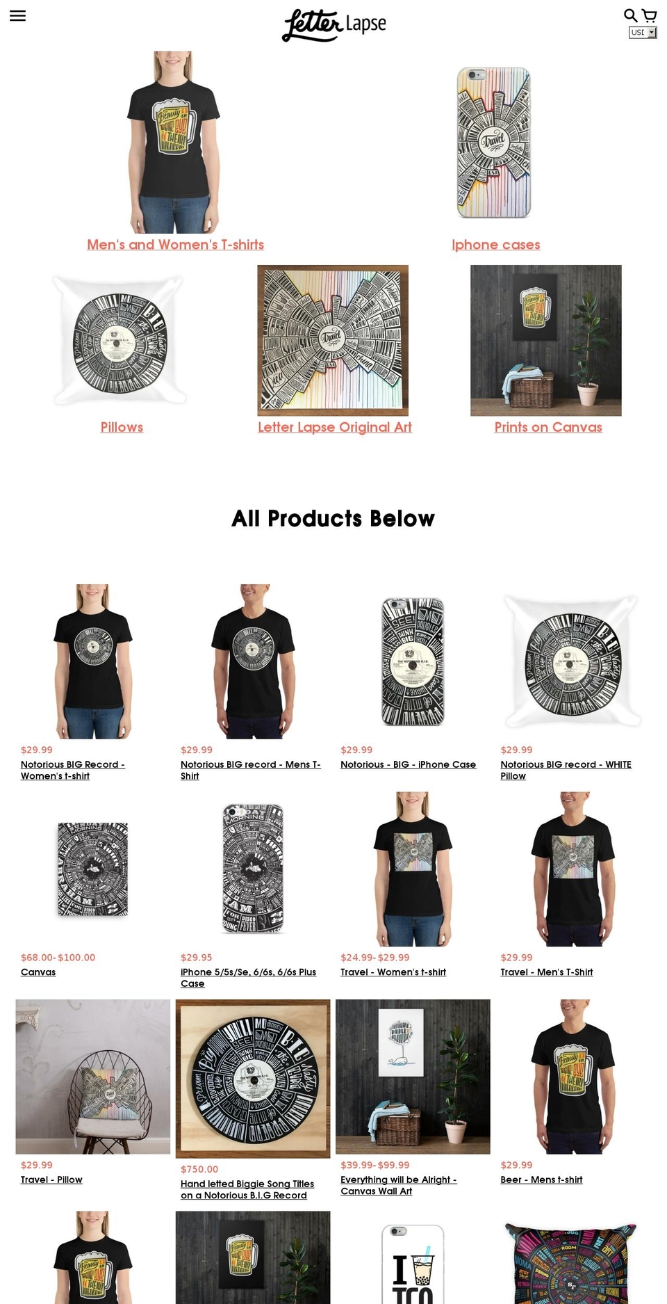 letterlapsestore.com shopify website screenshot