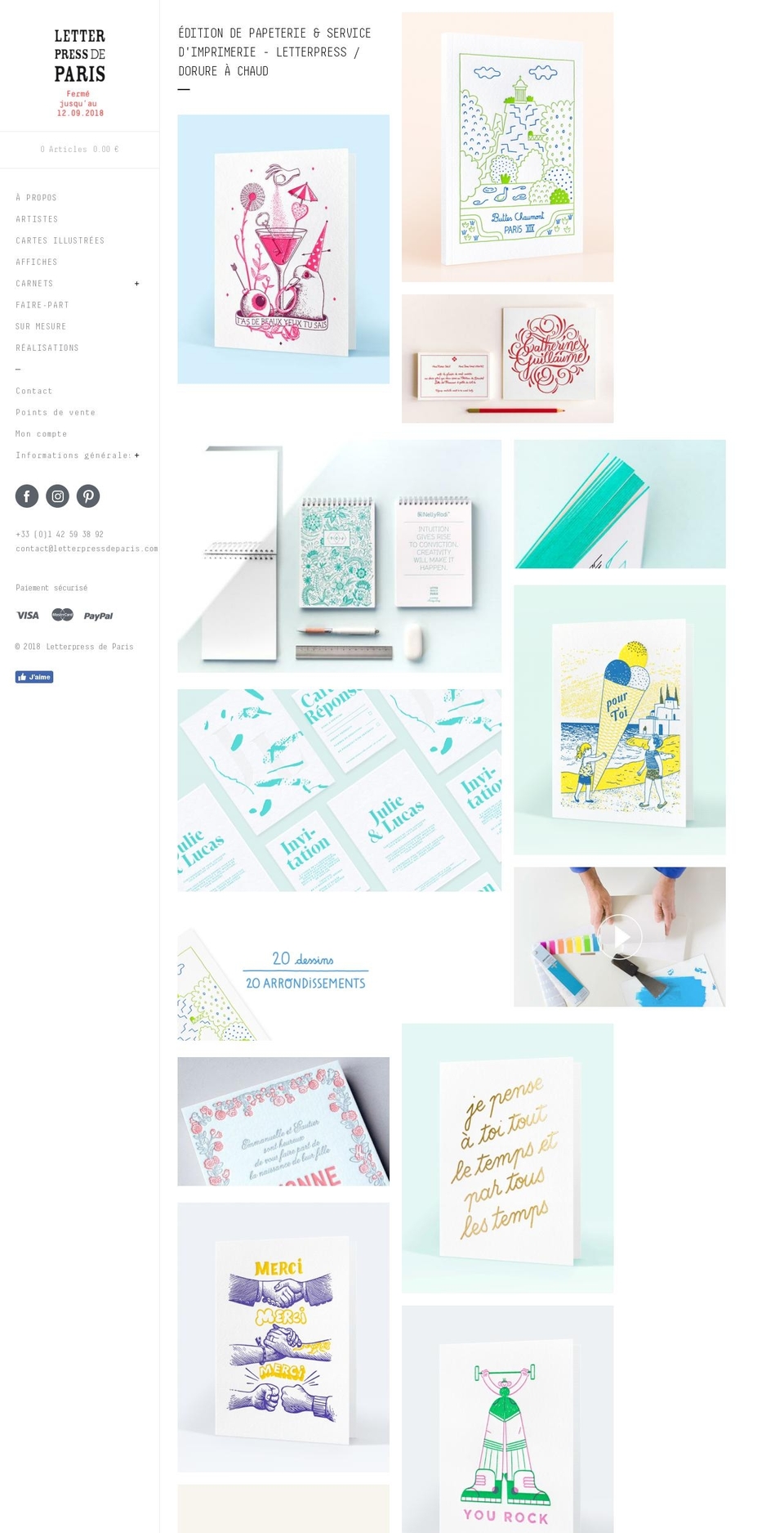 Letterpress De Paris 29-07-2018 Shopify theme site example letterpress.paris
