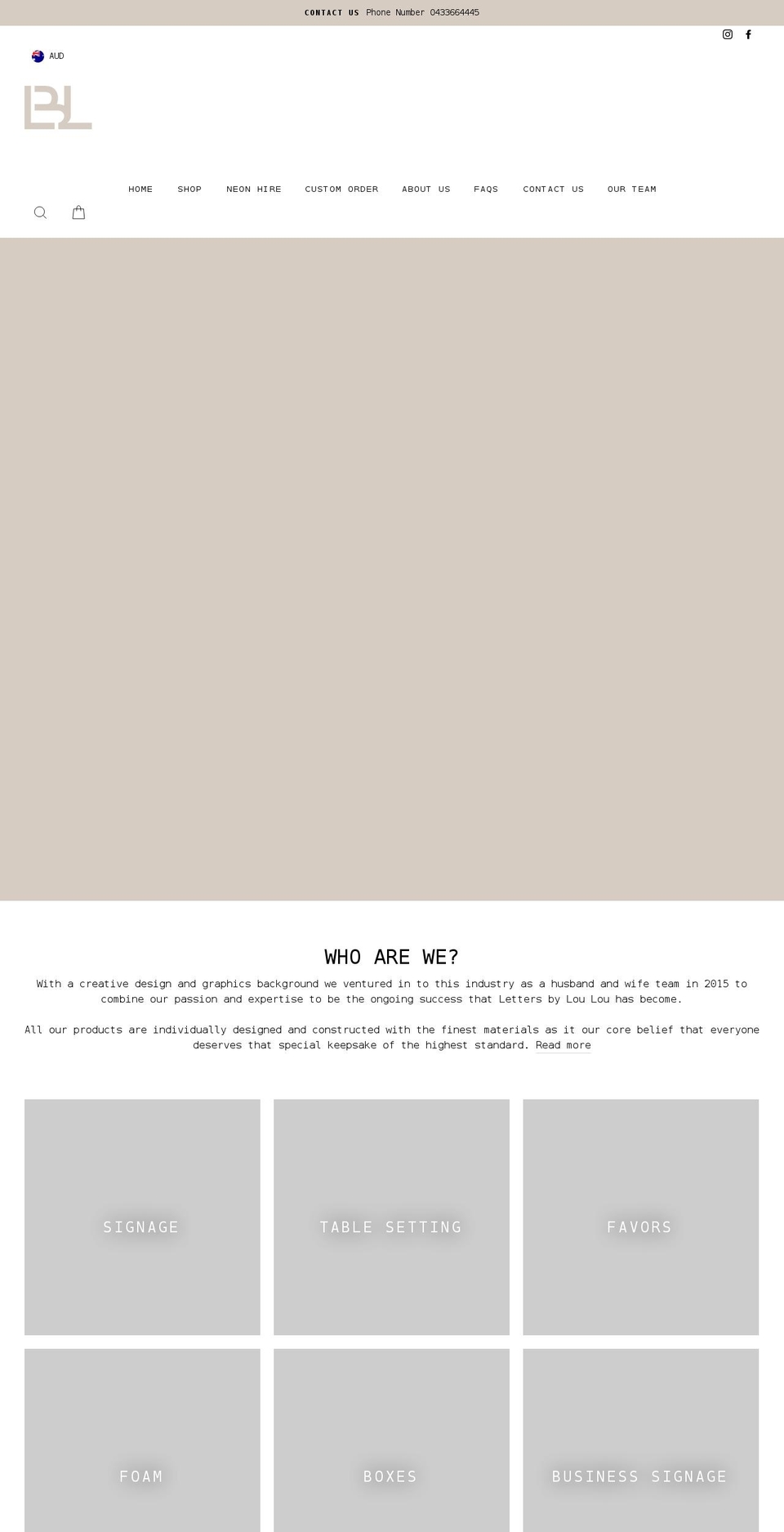lettersbyloulou.com.au shopify website screenshot