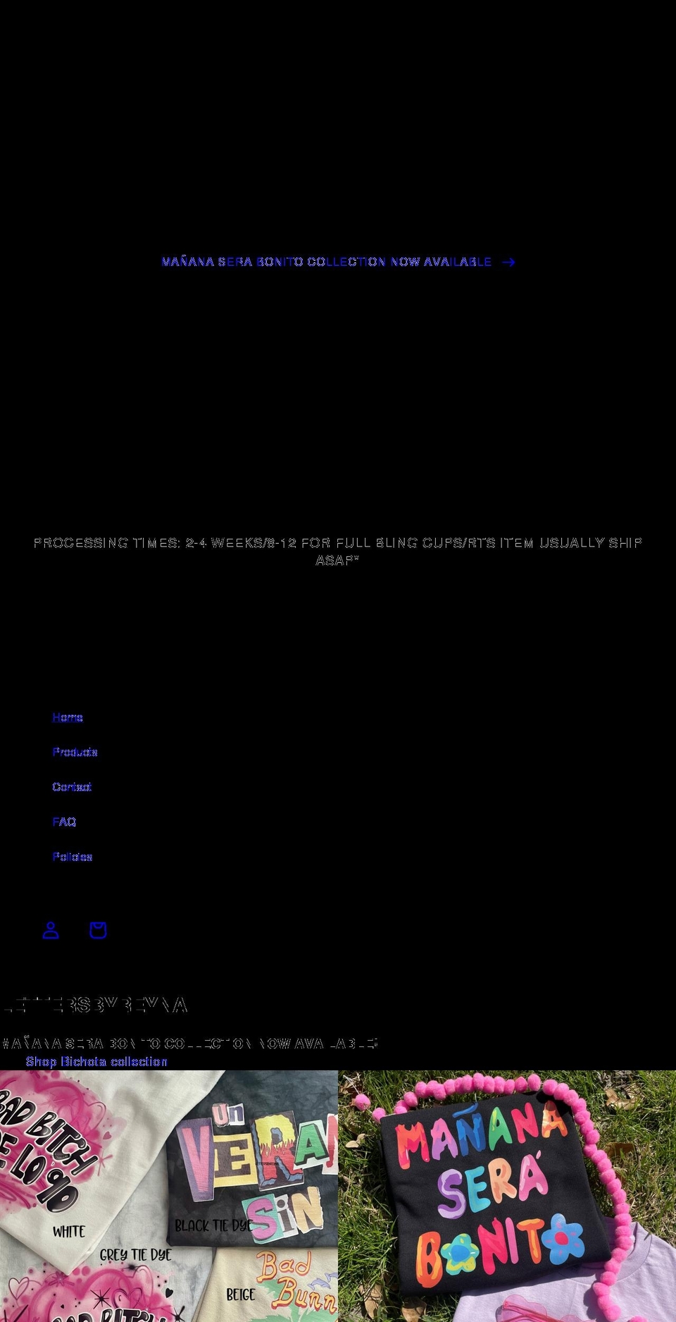 lettersbyreyna.com shopify website screenshot