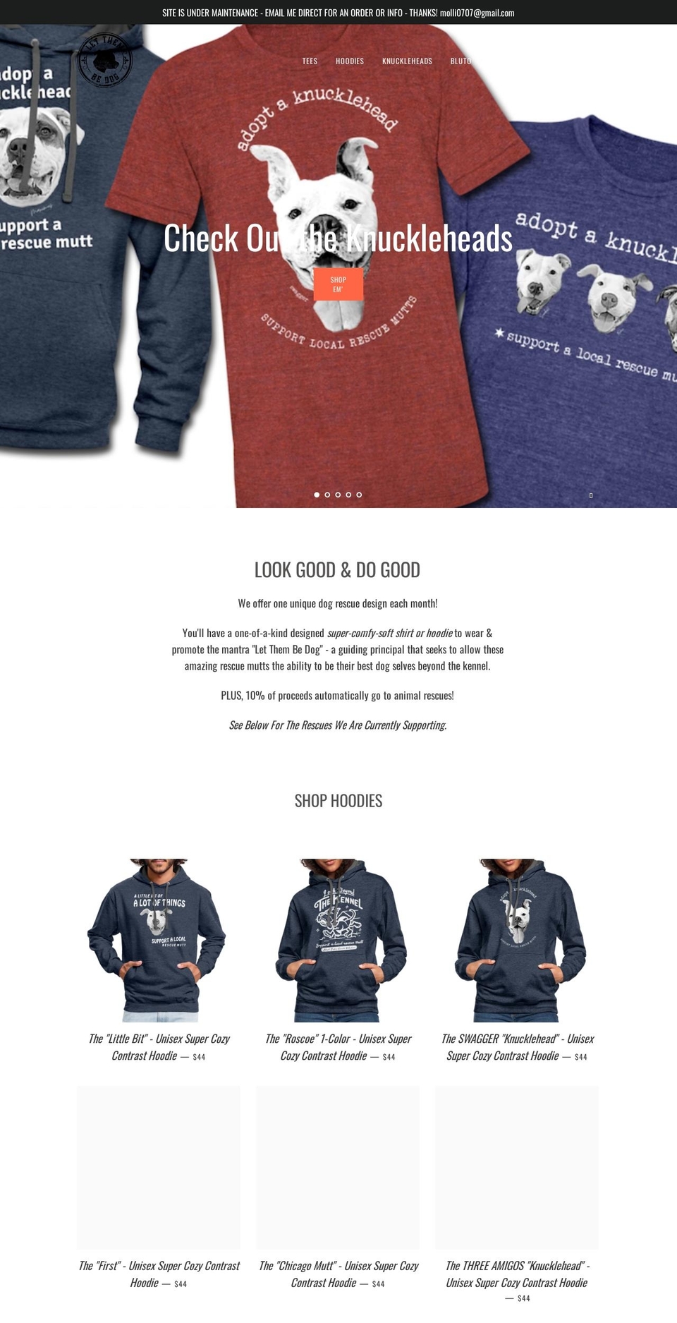 letthembedog.com shopify website screenshot