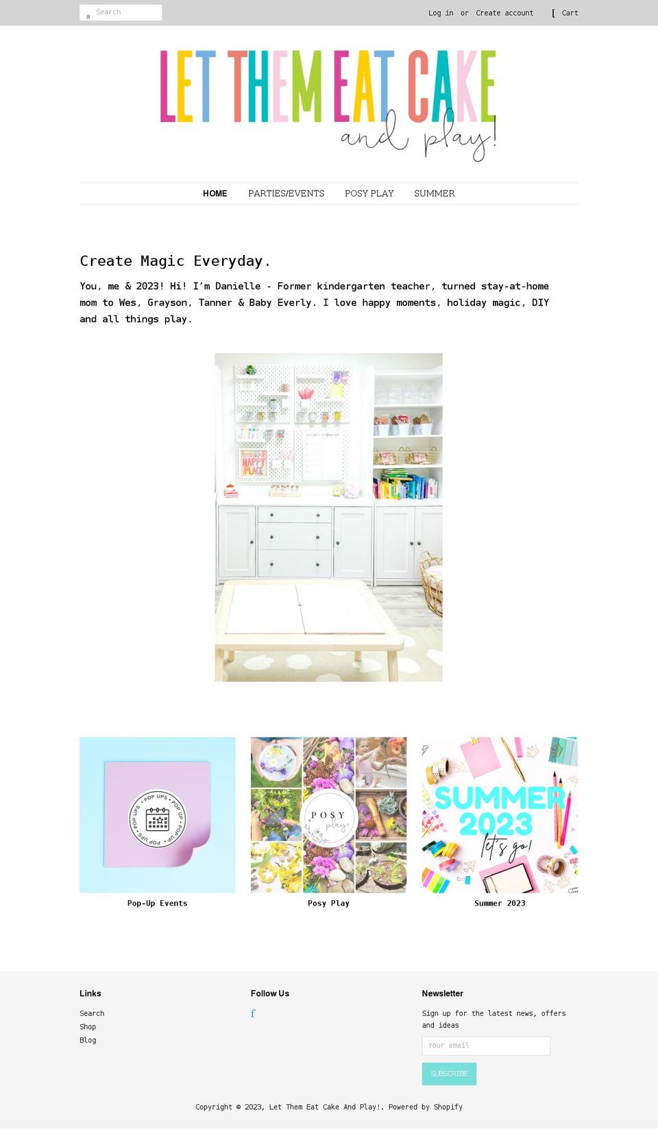 letthemeatcakeandplay.com shopify website screenshot
