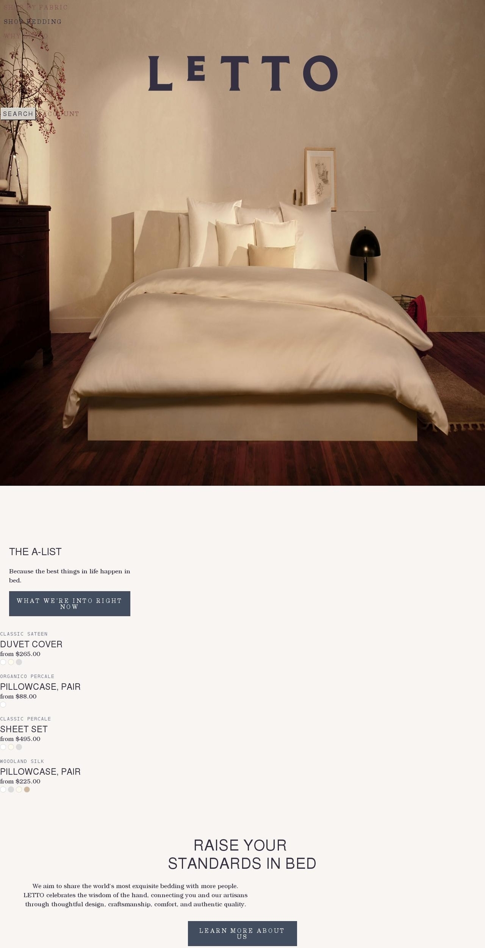 letto.com shopify website screenshot